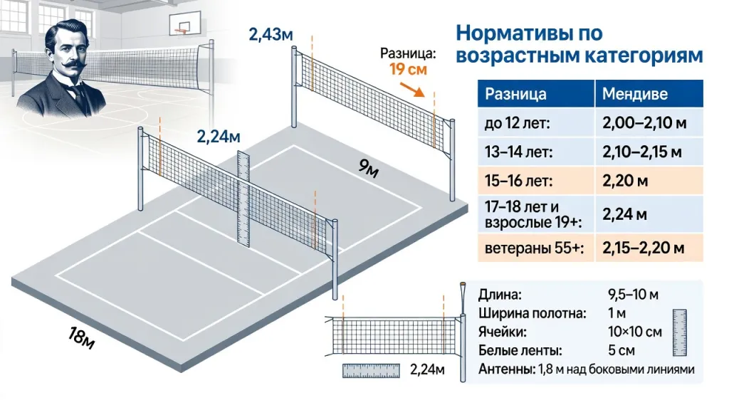 Высота сетки у женщин в волейболе: официальный стандарт и правила игры